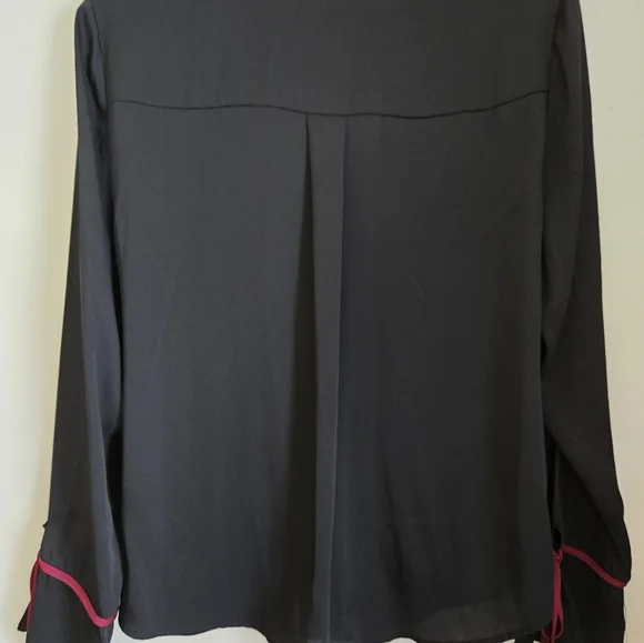 BCBGenerstion Black Wrap Blouse with Colorful Accents - Picture 3 of 3